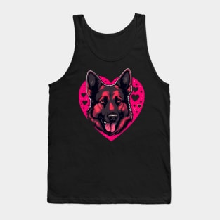 German Shepherd Valentine Day Tank Top